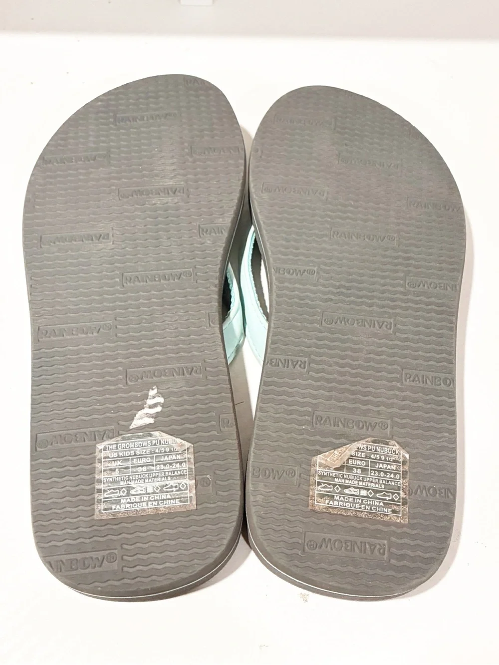 Rainbow‎ Kids The Grombow Soft Rubber Top Sole Flip Flop Sandal Size 4/5